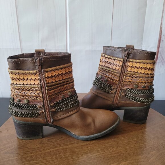 Buckle Bull Boxer Women’s Sz 7.5 Ankle Booties, Brown, Inside Zipper, EUC - Picture 6 of 11